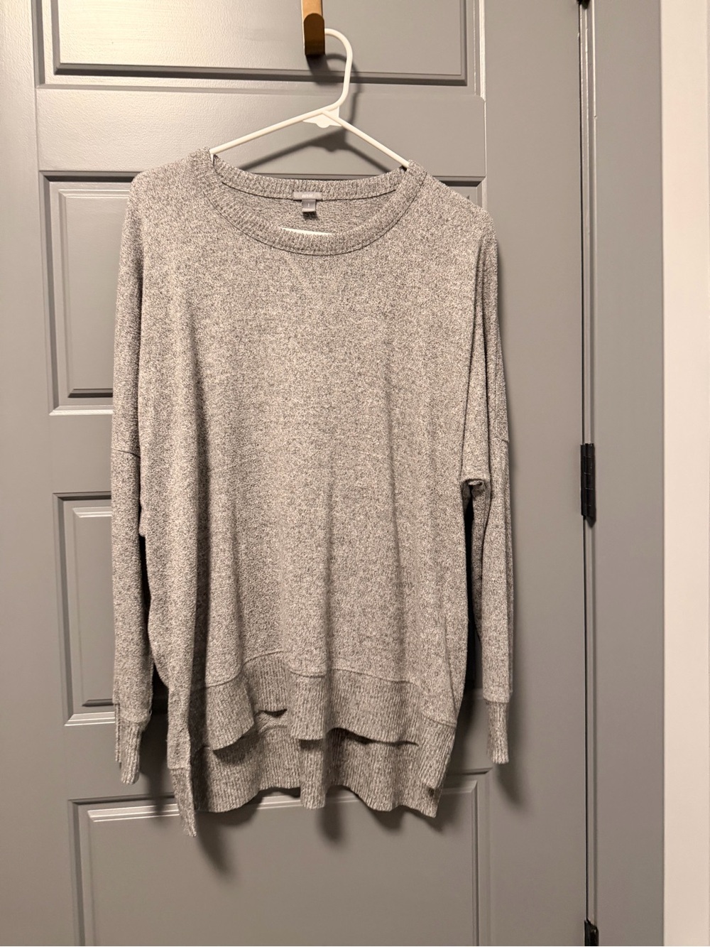 aerie Light Gray Oversized Plush Relaxed Crewneck Sweater SMALL PETITE